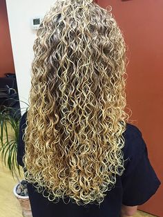 Perm on Long Hair Loose Spiral Perm, Curly Blonde Hair