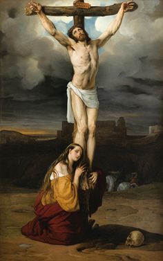 the crucifixion with jesus and mary