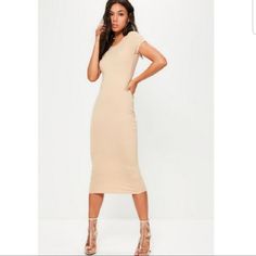 Asos By Missguided Beige (Nude) Short Sleeve Bodycon Midi Dress Other Colors Listed Separated Beige Stretch Midi-length Dress, Beige Midi-length Bodycon Dress, Beige Midi Length Bodycon Dress, Beige Bodycon Knee-length Dress, Beige Bodycon Midi Dress, Beige Bodycon Sheath Dress, Beige Midi Bodycon Dress, Beige Stretch Midi Dress, Beige Bodycon Knee-length Midi Dress