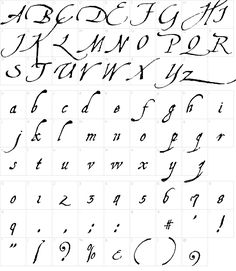 an old english alphabet with cursive writing