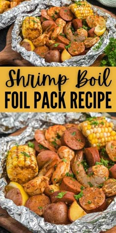 shrimp boil foil pack recipe with corn on the cob