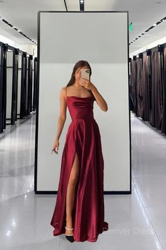 Red Long Prom Dresses, Prom Dresses Satin, Prom Dress Pictures, Dark Red Dresses, Dresses Satin, Corset Dress Prom