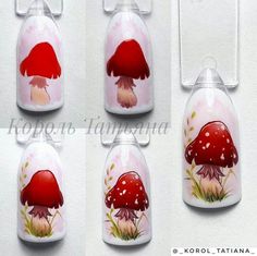 Black Trendy Nails, Nail Polish Ideas Easy, Painted Mushrooms, Unghie Nail Art, Nail Art Techniques, Diy Nail Polish, Animal Nails