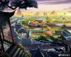 Anime Houses, Ancient Chinese Architecture, Asian Landscape, Ancient Chinese Clothing, Chinese Architecture, Japanese Architecture, Anime Character Drawing