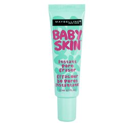 PRODUCT FEATURES Maybelline New York's Baby Skin Instant Pore Eraser is a makeup primer that leaves skin with a baby smooth and matte finish. Baby Skin Primer is pore-blurring and smoothing. Lightweight, breathable moisturizes all day. This universal primer is suitable for all skin types and all skin tones. Baby Skin Primer, Best Drugstore Primer, Drugstore Primer, Best Makeup Primer, Poreless Skin, Pore Eraser