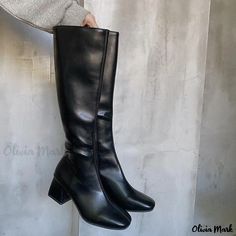 Olivia Mark - Over-the-Knee Boots with Chunky Heels - Fashionable Riding Boots Woman Fashion Winter, Platform Boots Women, Thigh High Heels, Rider Boots, Boots Woman, Winter Heels, Knee Length Boots, Winter Shoes For Women, Shoes Platform