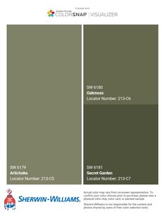 the color chart for sherylin williams's new paint colorsnap visualizer