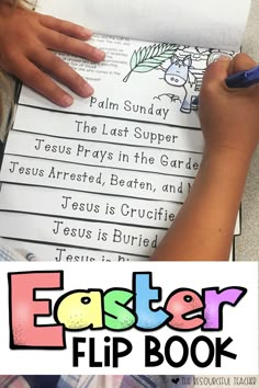 the easter flip book is filled with words and pictures to help students learn how to read