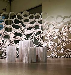 an intricately designed room divider is shown in this image