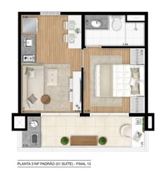 the floor plan of a two bedroom apartment with an attached bathroom and separate living room