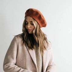 Madewell Cashmere And Wool Blend Beret In Rust , Raspberry And Also Available In Navy One Size New Without Tags Library Photoshoot, Hygge Fashion, Beret Outfit, Pink Beret, Gigi Pip, Fall Hat, Wool Beret, Cap Collection, Fall Hats