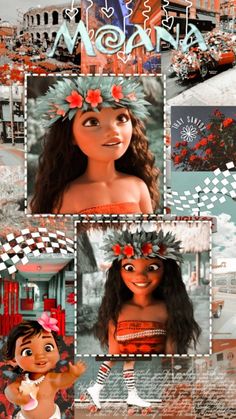 Disney Moana Art, Wallpaper Iphone Disney Princess, Kawaii Disney, Christmas Paintings On Canvas, Cute Disney Pictures, Disney Collage, Cute Backgrounds For Phones, Disney Princess Wallpaper