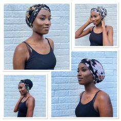 A stylish way to keep your head covered and hair neat. An easy solution for those that struggle to tie or knot head wraps. Wear like a cap, 100% pre-tied, pull the braided strap over your head and you are ready to go! SPECIFICATION Stretches  Lightweight Breathable and comfortable  **one size fit all** Material: Cotton Hand wash in cold water. Adjustable Black Headwrap For The Beach, Adjustable Black Headwrap For Beach, Adjustable Black Turban For Beach, One Size Black Headwrap For Beach, Trendy Adjustable Bonnet, Black Headscarf For Beach, Black Beach Headscarf One Size, Adjustable Trendy Bonnet One Size, Adjustable Versatile Headwrap