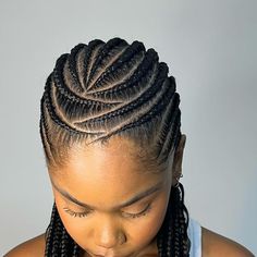 Braided Color Hairstyles, Jail Braids To The Back, Conroe Braids Natural Hair, Natural All Back Hairstyle, All Back Style With Natural Hair, Short All Back Braid Styles, Condros Hairstyles, One One Braids Styles, Cornrow Styles Natural Hair