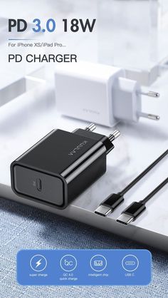 an iphone charger is plugged into the power strip