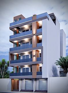 an artist's rendering of a modern apartment building