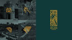 the logo for zelios games is shown in three different images, including an image of