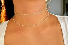 Chain is adjustable. Adjustable Minimalist Layered Choker Necklace, Minimalist Adjustable Layered Clavicle Necklace, Delicate Silver Double Strand Layered Necklace, Minimalist Double Strand Layered Necklace, Dainty Double Chain Choker As Gift, Silver Dainty Jewelry With Double Chain, Elegant Adjustable Layered Jewelry, Silver Dainty Double Chain Jewelry, Elegant Layered Adjustable Jewelry