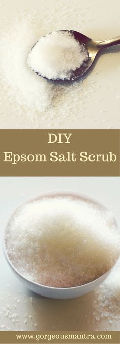 Try this DIY Epsom Salt Scrub for smoother, softer skin. Epsom Salt is a gentle exfoliant and provides relief from muscular pain. Diy Epsom Salt Scrub, Epsom Salt Scrub Recipe, Diy Epsom Salt, Epsom Salt Cleanse, Epsom Salt Scrub, Salt Scrub Diy, Salt Scrub Recipe, Body Scrub Recipe, Salt Body Scrub