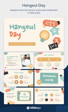 Hangeul Day Slidesgo Templates, Cute Powerpoint Templates, Ppt Ideas, Free Powerpoint Presentations, Graphic Design Portfolio Inspiration, Presentation Slides Design, Powerpoint Ideas, Powerpoint Slide Designs