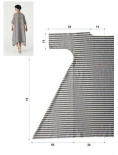 the sewing pattern for a dress is shown, with measurements and instructions to make it