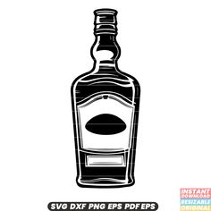 an image of a bottle of liquor with the caption svg dxf png eps