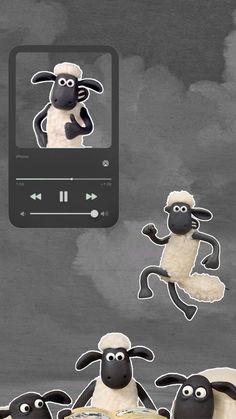 the sheep are playing music on their cell phones