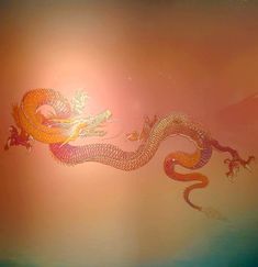 a painting of a dragon on the wall