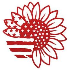 an american flag sunflower with stars and stripes on it's head is shown in this stencil