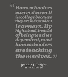 a quote from jeanie fulbright about homeschoolers