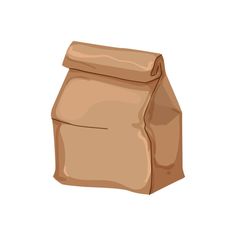 a brown paper bag on a white background