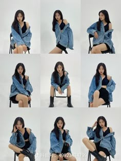 an image of a woman sitting in a chair posing for pictures with her legs crossed