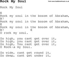 the rock my soul song is shown in black and white