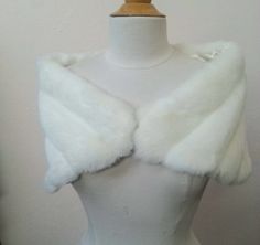 white shrug wrap for bridal or evening Bridal Dresses Vintage, White Faux Fur, Vintage Bridal