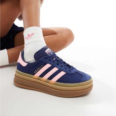 New With Box 100% Authentic Pink And Navy Adidas, Navy And Pink Adidas, Navy Blue Adidas, Pink And Blue Spezial, Pink And Navy Spezial Adidas, Adidas Spezial Navy Gum, Pink Adidas Shoes, Blue Adidas Breathable Sneakers, Navy Sneakers