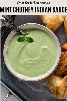 This Authentic Indian Mint Sauce is the same that you find in Indian restaurants served with your starter and poppadum. Easy Yogurt Mint Sauce is made with simple ingredients and is ready within 5 minutes. Indian Yogurt Sauce, Indian Mint Sauce, Mint Raita Recipe, Mint Yogurt Sauce, Indian Sauces, Tandoori Paneer, Onion Bhaji, Cilantro Chutney, Mint Yogurt