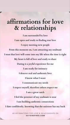 an affirmations for love and relationships poem