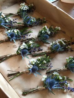 flowers are laid out on a sheet of paper