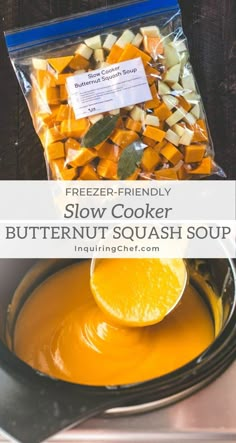 a bag of slow cooker butternut squash soup