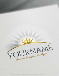 a white and gold crown logo is shown on top of a box with the words your name