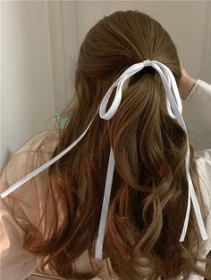 White Casual Collar  Polyester  Scarf Hair Tie Embellished   Women Accessories Will Poulter, Scarf Hair, Ribbon Hairstyle, Ribbon Hair, Easy Hairstyles For Long Hair, Dream Hair, Hairstyles For School