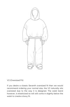 a drawing of a person wearing a hoodie and pants