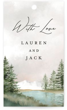 a watercolor painting with the words, we love lauren and jack