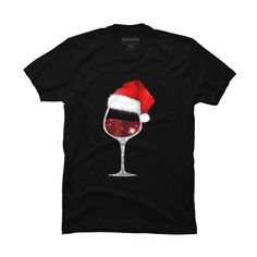 Wine Glass Xmas Tee Christmas Wine lovers Santa Hat Gift T-Shirt is a cozy ring spun cotton t-shirt designed by NekoShop for Design By Humans. Pick up this tee and support one of our global artists today. Size: small. Color: black. Gender: male. Age Group: adult. Pattern: Drinks. Xmas Tees, Sleeve Packaging, Christmas Wine, Santa Hat, Wine Lovers, Black Media, Workout Shorts, Black Tee, Cotton T Shirt