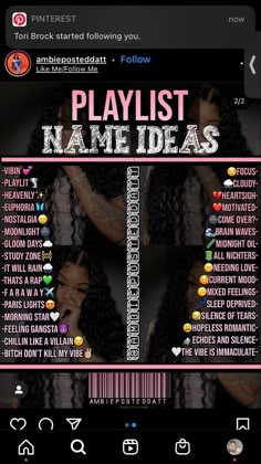 the cover for playlist name ideas