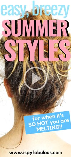 +If temps are blazing and your hair is starting to stick to your neck...eck out these new summer hairstyles that will quickly get your hair up with style. These quick and easy hairstyle tutorials are perfect or hot summer months!..? Easy Hairstyle Tutorials, Hairstyle Tutorials, Fun Hair, Easy Hairstyle, Mom Hairstyles