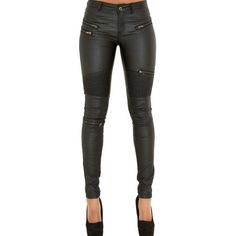 Chic PU Leather Pants Gothic Pants, High Fashion Looks, Leather Pants Women, Leather Jeans, Pencil Pants, Faux Leather Pants, Leather Zipper, Pants Women, Pants Trousers