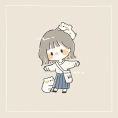 a cartoon girl is holding two cats in her arms and she has an expression on her face