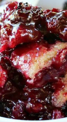 a close up of a bowl of food with blueberries