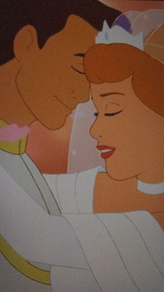 an animated image of a man kissing a woman's forehead with her eyes closed